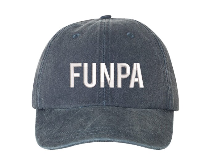 Funpa Washed Baseball Dad Hat, Funpa Hat, Embroidered Dad Hat, Grandpa Dad Hat, Gifts for Grandfathers, Fun Grandpa Hat, Fun Grandpa Cap