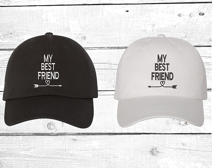 My Best Friend Baseball Hat Couples Hat His and Hers Baseball Hats, Valentines day gift for him Best friends matching hats Unisex hats