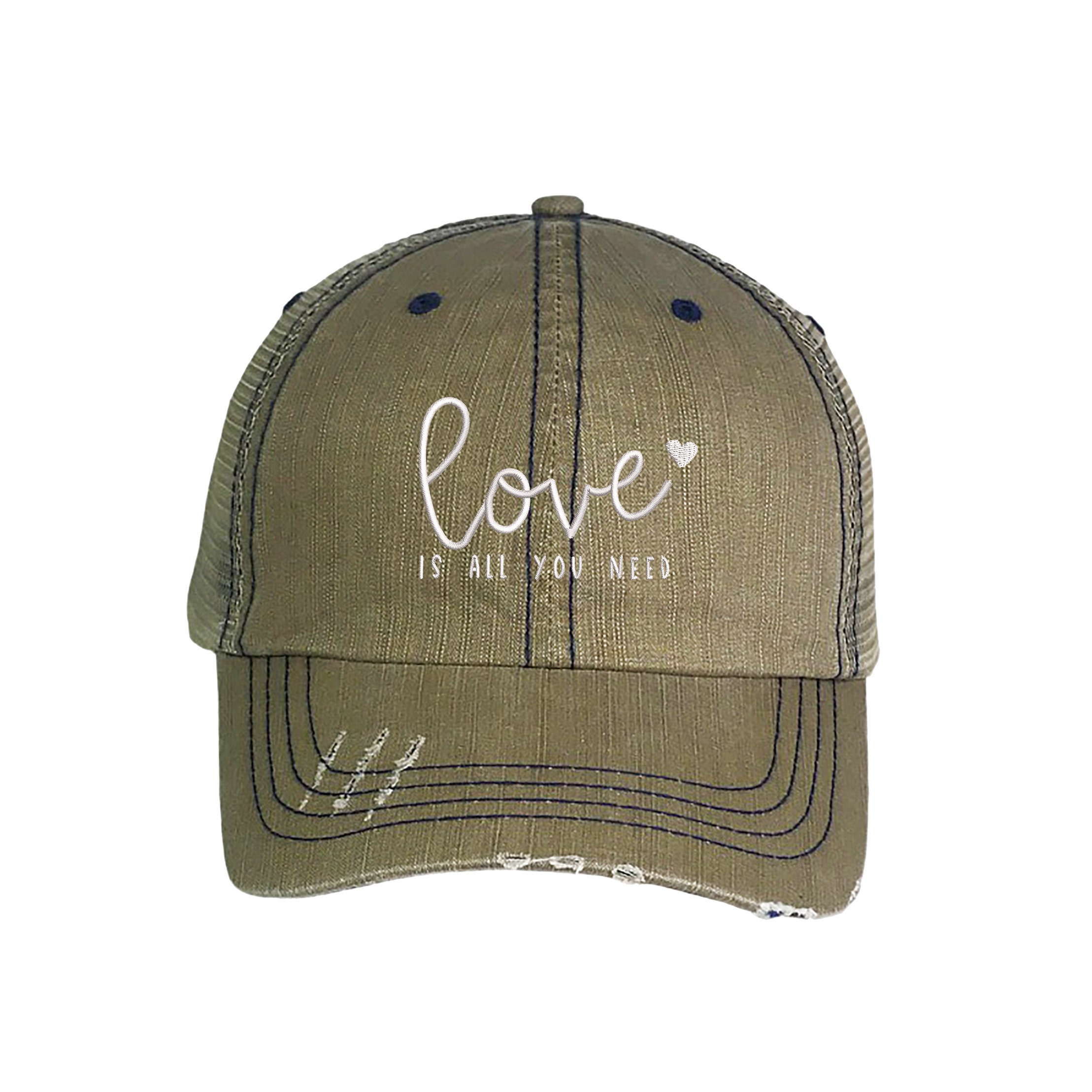Love is All You Need Trucker, Distressed Trucker Hat  display picture 1