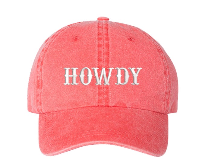 Howdy Washed Baseball Cap Hat, Gift For Wife, Rodeo Embroidered Baseball hats Relaxed Unisex Hat Country Era Baseball Cap Texas Baseball Cap