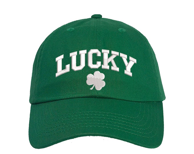 LUCKY St Patricks Baseball Hat, Clover St Pattys Day Cap, St Paddy's Day, Lucky Day Drinking Cap, Lucky Hat