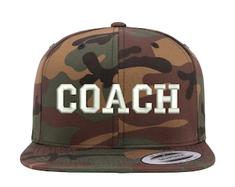 Embroidered COACH Flat Bill Snapback Hat, Gift for Sports  display picture 3