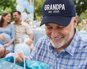 Grandpa Est. 2026 Embroidered Baseball Hat | Custom Grandpa Hat | New Grandpa Gift | Pregnancy Announcement Hat | Gift for Grandpa