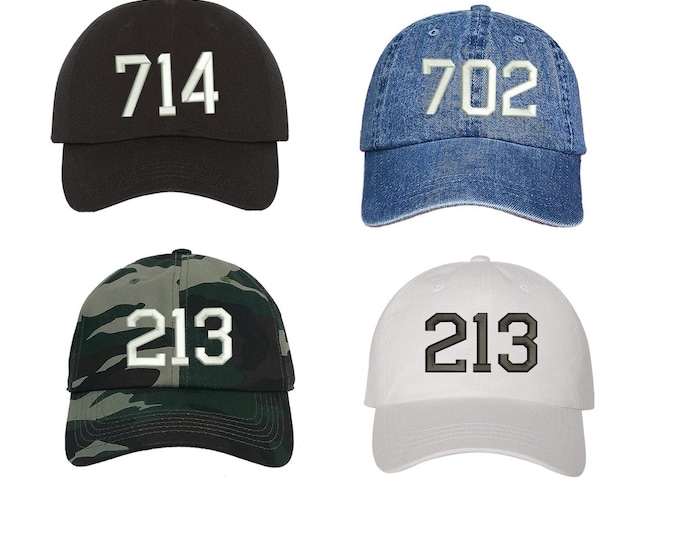 CUSTOM AREA CODE Dad Hat for friends and family, Gift for City Pride Baseball Hats, Gift for Dad, Rep your city Cap