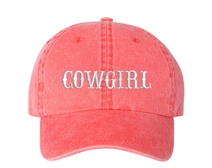 Cowgirl Washed Baseball Cap Hat, Gift For Wife, Rodeo Embroidered Baseball hats, Relaxed Unisex Hat Country Era Baseball Cap