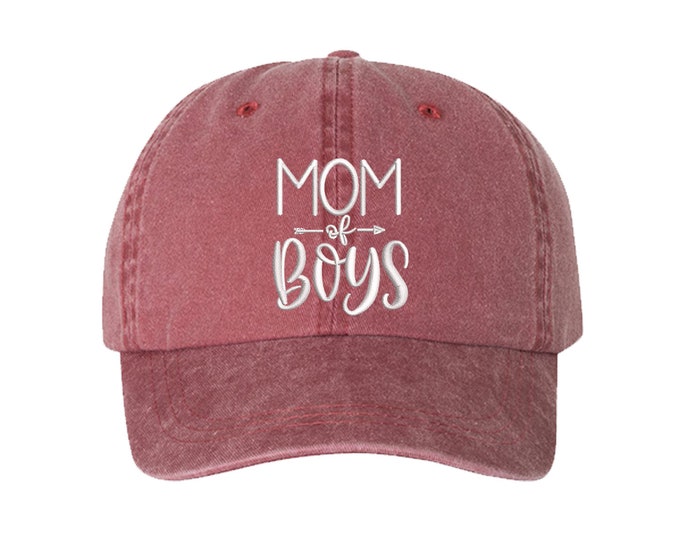 Mom of Boys Washed Baseball Hat, Boy Mama Hat, Embroidered Dad Hat, Mama Hat, Gift for Her, Mothers Day Hat, Mom Life Baseball Hat, Mom Hat