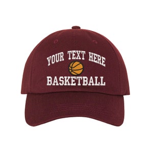 Custom Basketball School Hat Personalized Cap Your Text Here Hat Coach Personalized Gift Choose your text  Basketball Team Custom Text Caps