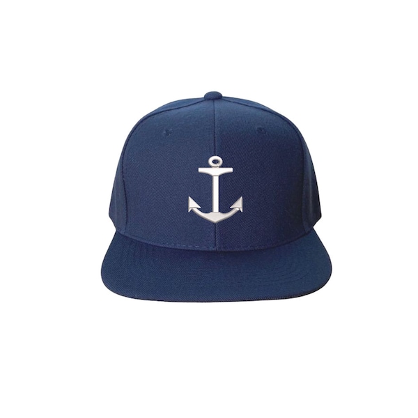 Anchor Snapback Sailing Flat Bill Snapback Hat Cap Boat Lover Hat, Yacht Club Hat Nautical hat