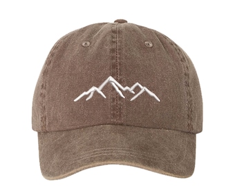 Embroidered Mountain Baseball Cap, Outdoors Hiking Hat