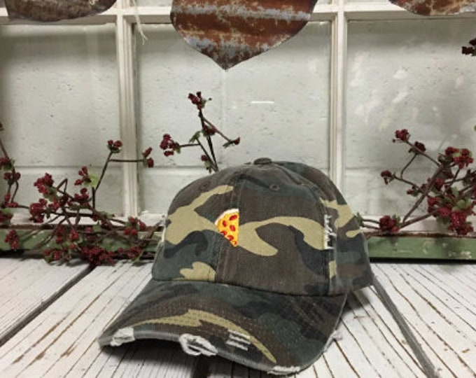 Pizza Symbol, Distressed Dad Hat, Pop Culture, Pizzeria Baseball Cap, Dad Cap Trends, Foodie Dad Hat, Distressed Hats for Pizza Lovers