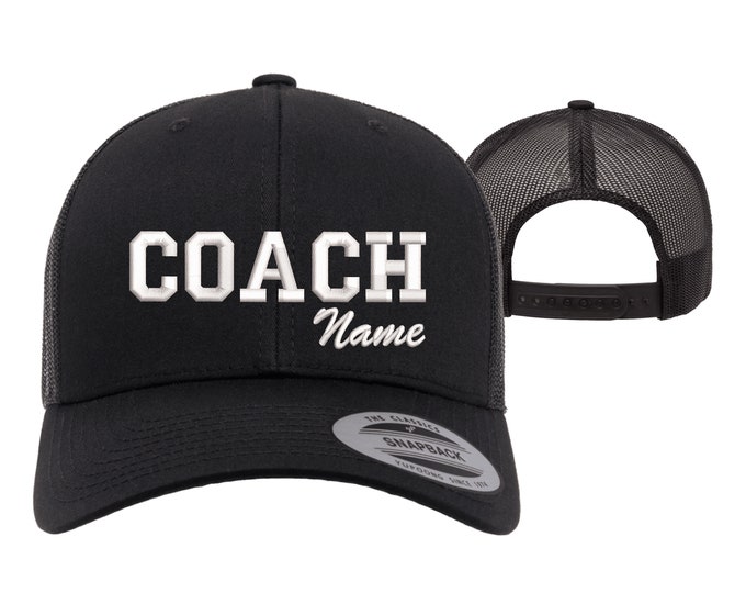 Personalized Gift for Coach Trucker Custom Hats for Coaches Your Name here baseball cap Football Coach Gifts Basketball Coach