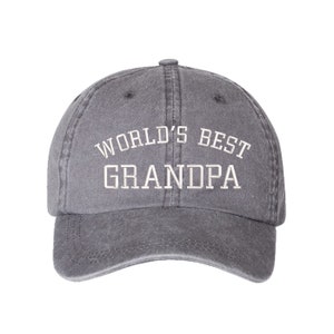 World&#39;s BEST GRANDPA Washed Dad Hat, Low Profile Embroidered Grandfather&#39;s Gift Baseball Cap Hats, Papa Hats