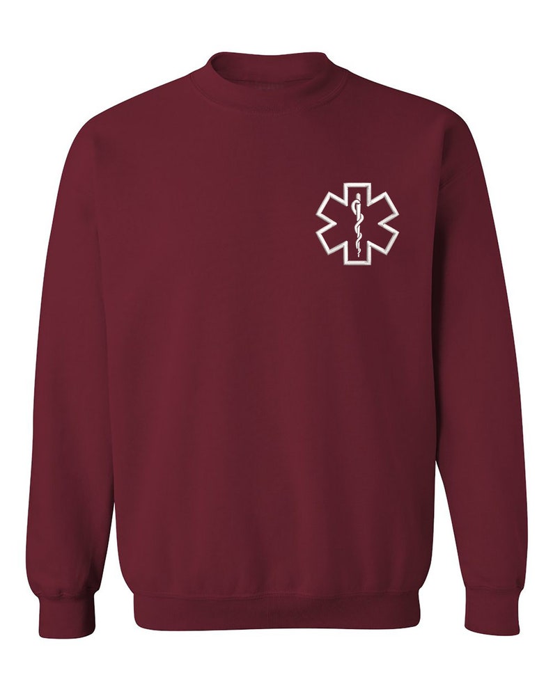 Paramedic Star Crewneck Sweatshirt, Gift for Her, Paramedic Pullover Sweater, Unisex Winter Sweatshirt, First Responder Gift, EMT Sweatshirt MAROON