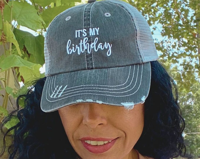 Its my birthday Trucker, Distressed Trucker Hat Birthday Trucker Cap Vegas Trucker Caps 30th Birthday Hats 21st Birthday hats Unisex Trucker