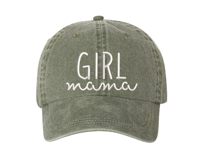Girl Mama Washed Cap Dad Hat , Mom Baseball Hat, Mommy Hats, Gifts for Mom, Girl Mama Baseball Hat, Gifts for Mom