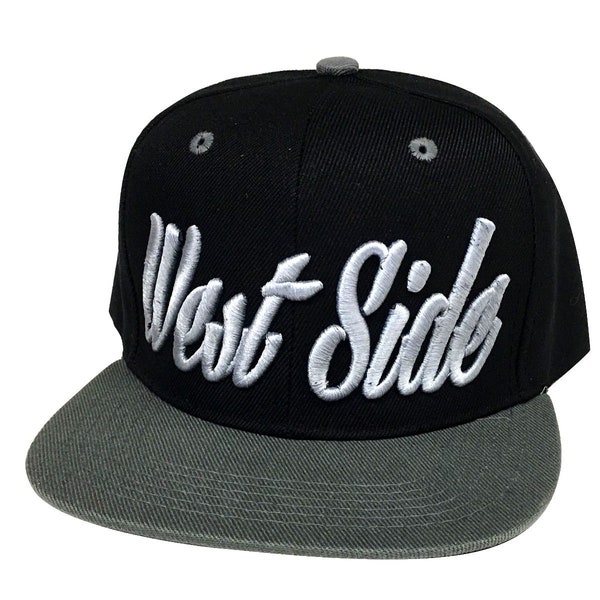 Snapback WEST SIDE 3D Hat , Vintage Flat Bill Snapback , West Side Caps Hats From the West Coast  Hip Hop Snapback Hat,  Upper West Side Cap