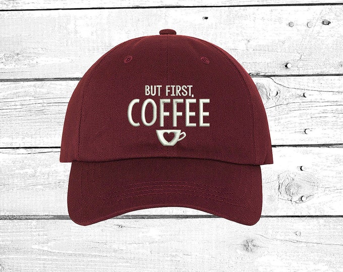 But First Coffee Baseball Hat Embroidered Baseball Cap for Coffee Lovers Gift Ideas Coffee Shop Accessories Cap for Coffee Addict