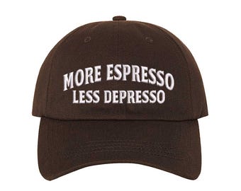 Espresso Baseball Cap, Funny Embroidered Coffee Lover Dad Hat