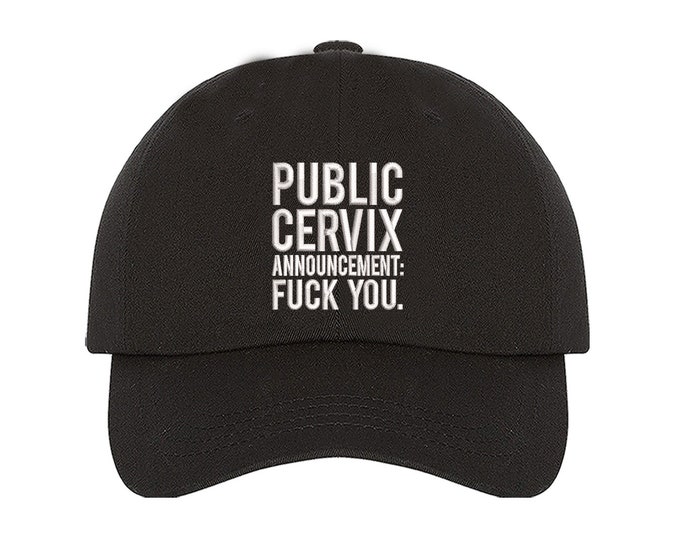 Public Cervix Announcement Baseball Hat Pro Choice Hats Feminism Baseball Caps Reproductive Rights Hats Womens Rights Merch Caps Pro Roe Cap