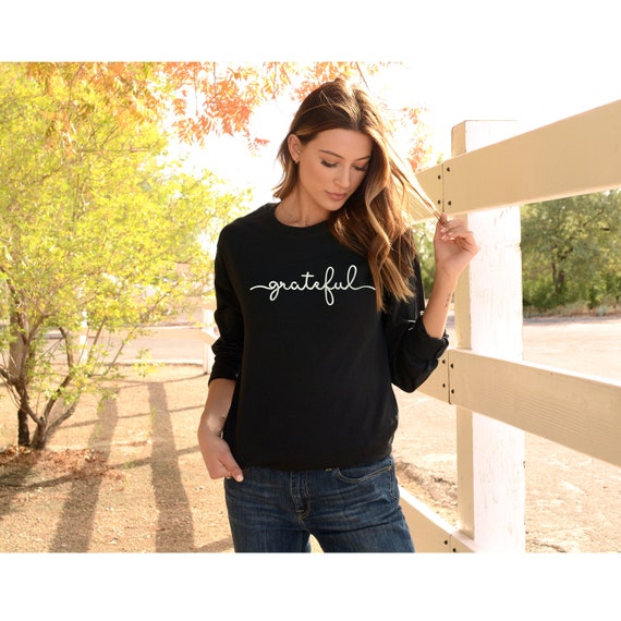 Grateful Sweatshirt Unisex Embroidered Sweatshirt Thankful