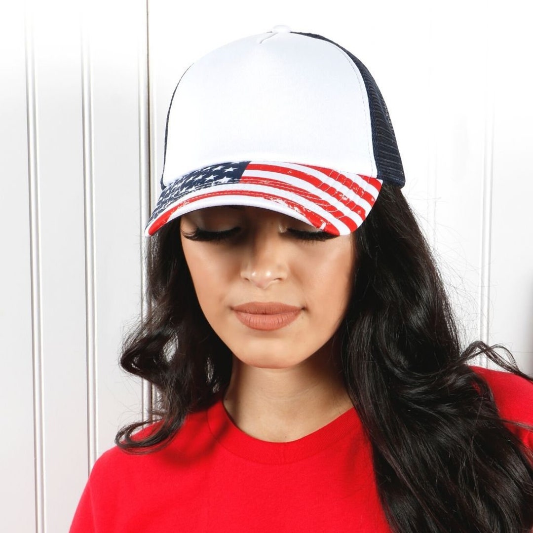 USA Bill Foam Trucker Hat, USA Snapback Trucker Hat, Fourth of July