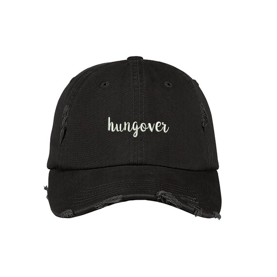 black distressed dad hat