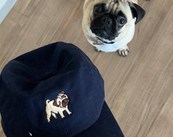 PUG Baseball Hat, Pug Embroidered Baseball Cap, Pug Hat, Pug Dog Hat, Pug Lover Hat, Pug Mommy, Pug Daddy Hat, Gifts For Pet Lovers
