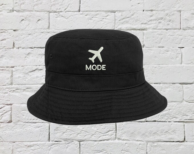 Airplane Mode Bucket Hat, Sun Hats, Fisherman Bucket Hats, Vintage Hats, Unisex Catch Flights Bucket Hats, Travel Caps, Bucket Caps Hat