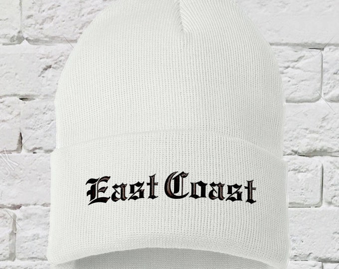 East Coast Beanie, Best Coast Beanie Hat, New York hats, Bronx Hats, Long Beanie Hats, Winter Beanie Cap