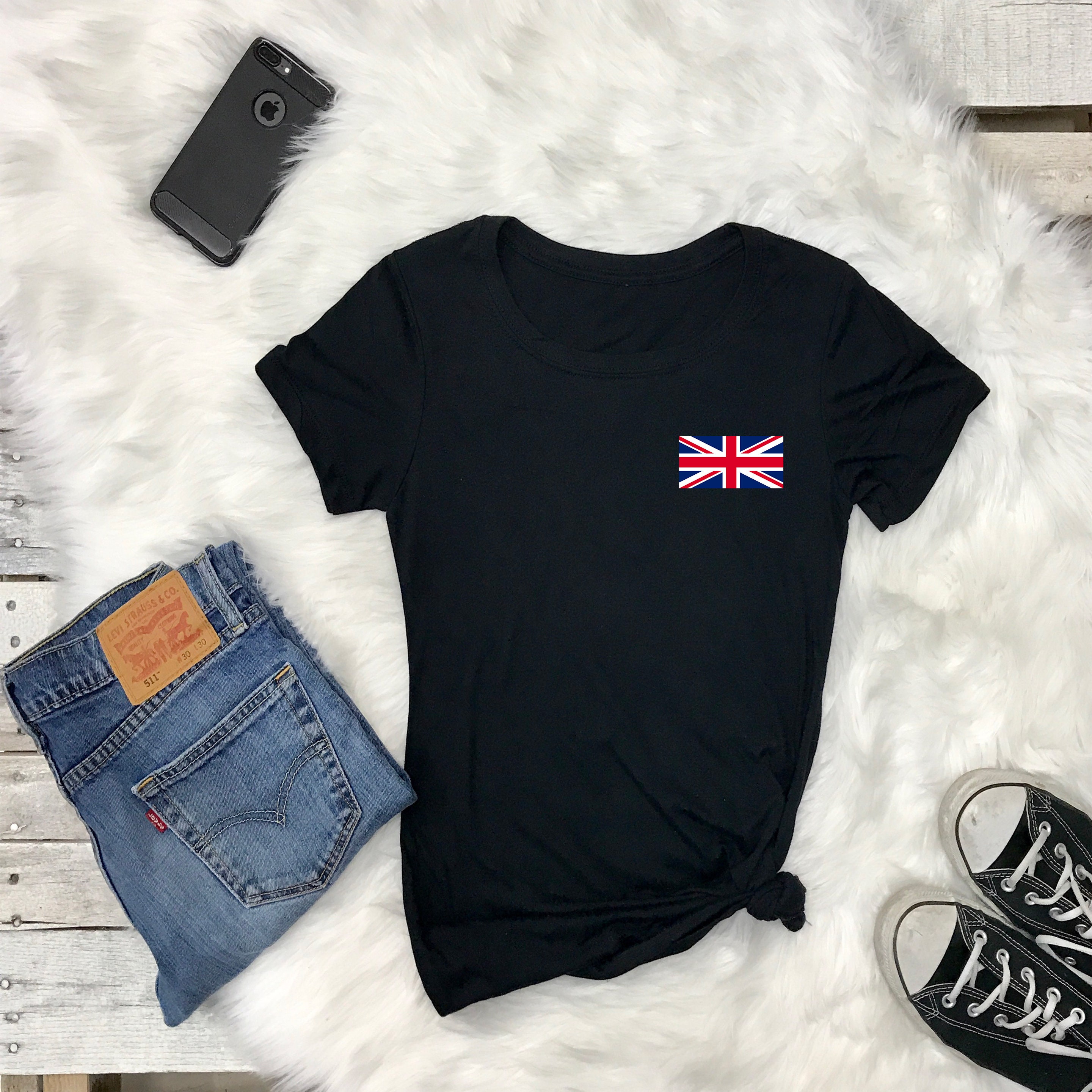 British Flag Tshirt Unisex Crewneck British Tshirt United Etsy
