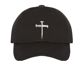 Three Nail Cross Embroidered Baseball Hat: Faith Cap