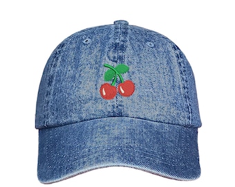 Embroidered Cherries Embroidered  Baseball Cap