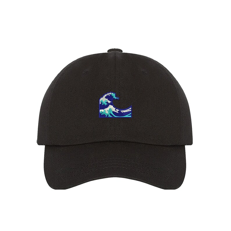 Cap WAVE Emoji Baseball Hat Embroidered Wave Dad Hat Sea Lover Etsy