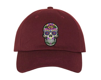 Dia De Los Muertos Baseball Hats, Sugar Skull Baseball Caps, Dia De Los Muertos embroidered patch, Gift for Unisex, Dad Hats, Mexican Hats