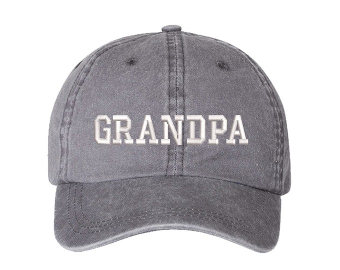 Grandpa Washed Baseball Dad Hat, Grandpa Hat, Embroidered Dad Hat, Grandpa Dad Hat, Gifts for Grandfathers, New Grandpa reveal Hat