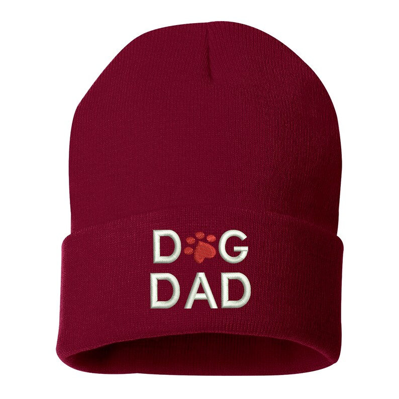 DOG DAD Embroidered Beanie Cuffed Cap for Pet Lovers Slouched Etsy