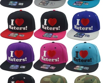 New I LOVE HATERS 3D Flat Bill Snapback Cap Hip Hop Heart - Etsy