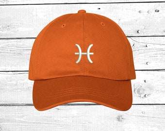 Cap Pisces Baseball Hat Zodiac Horoscope Sign Embroidered Baseball Cap, Birthday Gift born February 19 – March 20, Birthday Gift for Pisces