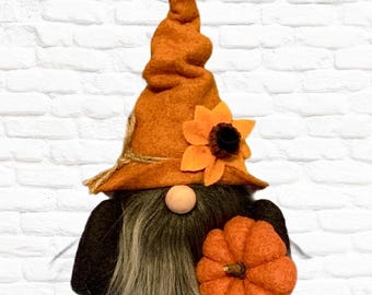 Handmade Pumpkin Sunflower Gnome: Autumn Decor