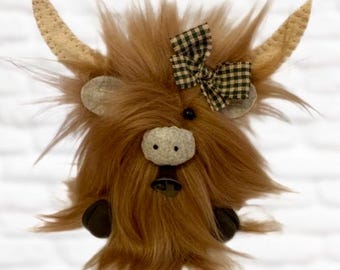 Handmade Highland Cow Gnome: Farmhouse Decor Gift