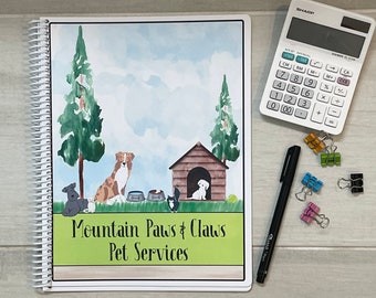 Dated 12 Month  Appointment Book - Start Any Month - 3 Sizes w/Optional Income/Expenses - Watercolor Pets Design