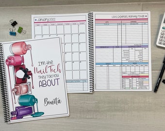 12 Month Dated Appointment Book Complete Business Organizer/Planner + UPGRADE OPTIONS - Nail Tech They Told You About - Start Any Month