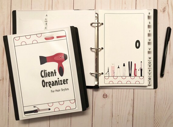Hair Stylist Client Organizer Stylist Tools Design Etsy