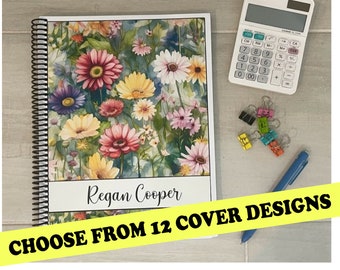 6 Designs Dated 12 Month Appointment Book - Start Any Month - 3 Sizes w/Optional Income/Expenses - SUMMER Flowers (choose from 12 designs)