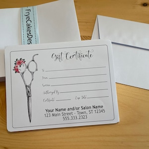 Personalized Salon Gift Certificate Package - 4 Designs to Choose From: Hair and Nails