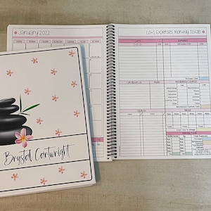 12 Month Dated Appointment Book Complete Business Organizer/Planner + UPGRADE OPTION - Massage Therapist/Spa Design - Start Any Month