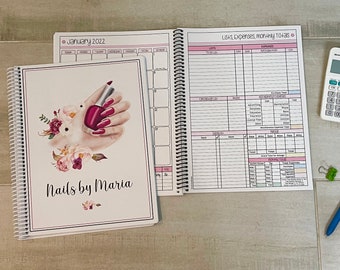 12 Month Dated Appointment Book Complete Business Organizer/Planner + UPGRADE OPTIONS - Nail Tech Design - Start Any Month