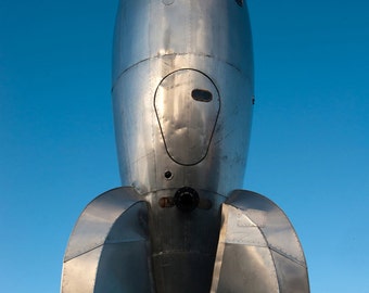 Rocket - sculpture, statue, sky, reflection, light, photography, wall art