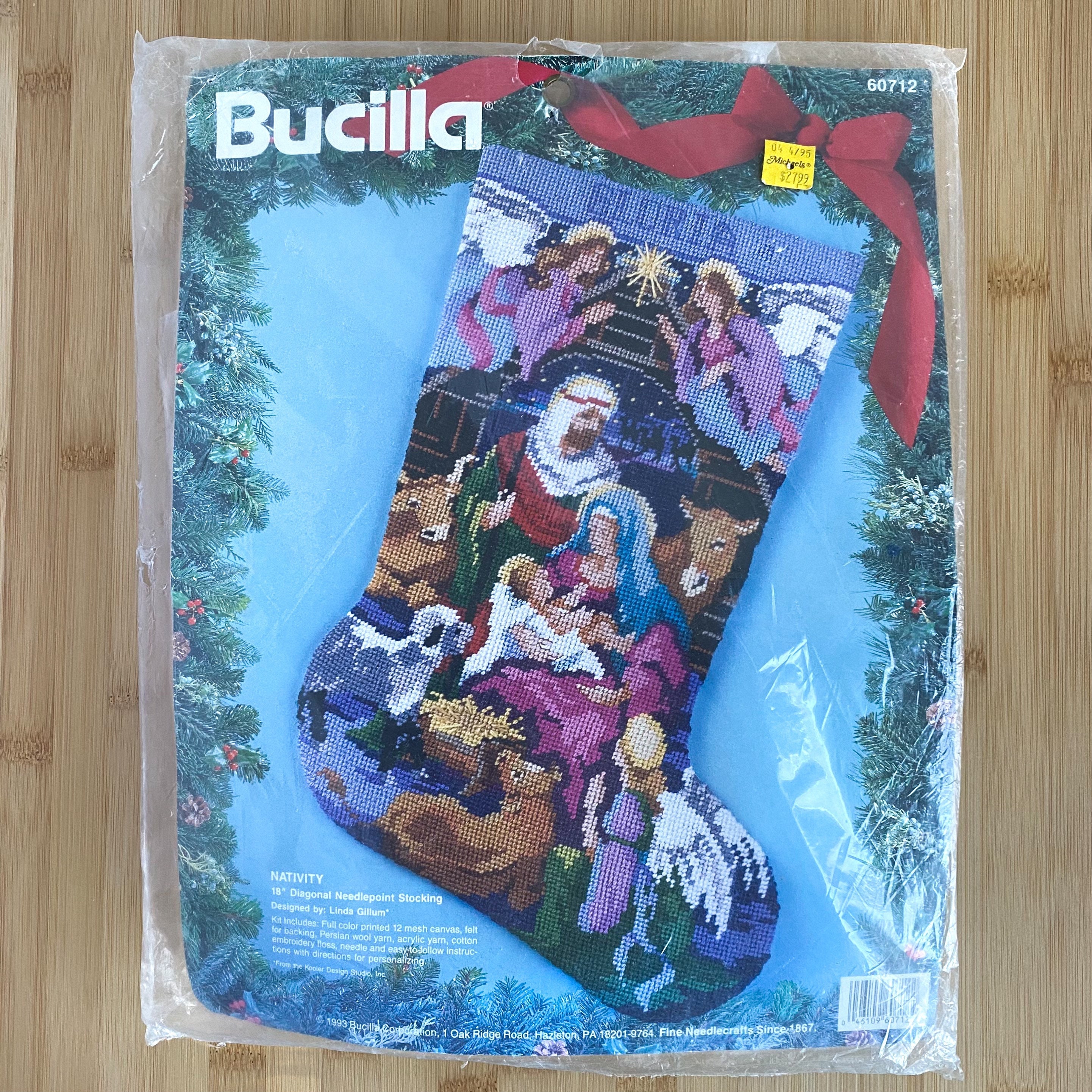 Bucilla Nativity Christmas Needlepoint Stocking Sewing Kit 60712