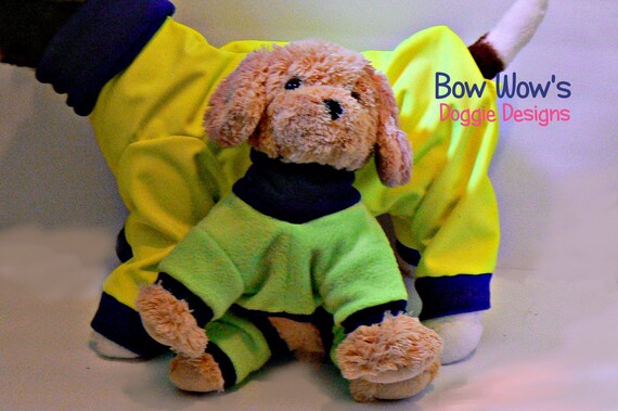 16 inch Trouser Suit Waterproof Dog Rain Coat Onesie Green